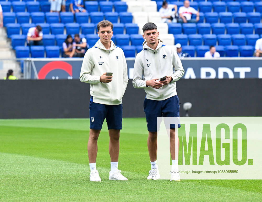 SNP Arena, Sinsheim, GER, 1. Bundesliga, TSG Hoffenheim vs. VfB Stuttgart, Fisnik Asllani (Hoffenheim), Albian Hajdari (Hoffenheim). DFL regulations prohibit any use of photographs as image sequences and or quasi-video. Photo by Hasan Bratic, DeFodi Images