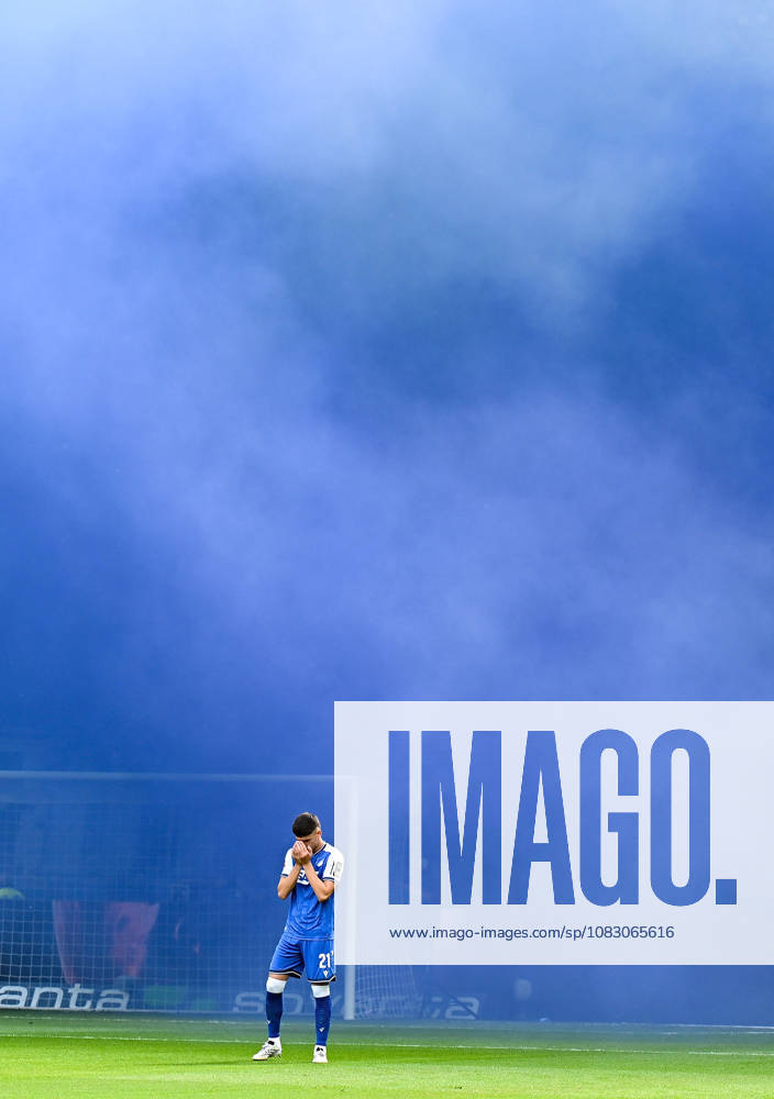 SNP Arena, Sinsheim, GER, 1. Bundesliga, TSG Hoffenheim vs. VfB Stuttgart, Albian Hajdari (Hoffenheim). DFL regulations prohibit any use of photographs as image sequences and or quasi-video. Photo by Hasan Bratic, DeFodi Images