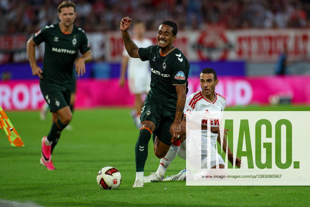 GER, Soccer, Men s, Bundesliga, 1. Bundesliga, 2026–2027 Season, 1. FC Köln vs. SV Werder Bremen: Arthur (SVW) and Ellyes Skhiri (KOE) battling for the ball
