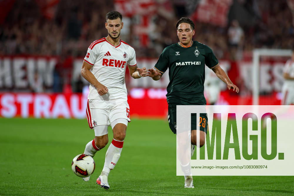 GER, Soccer, Men s, Bundesliga, 1. Bundesliga, 2026–2027 Season, 1. FC Köln vs. SV Werder Bremen: Tom Krauß (KOE) and Dariusz Stalmach (SVW) battle for the ball