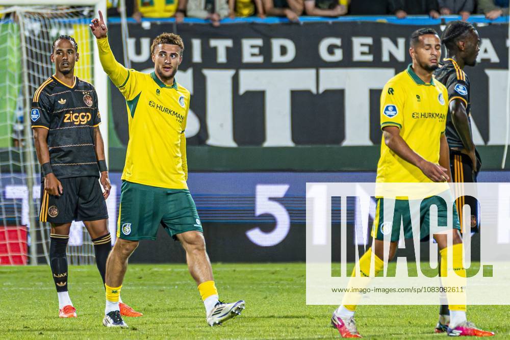 SITTARD - Anthony Descotte of Fortuna Sittard celebrates his team s first goal during the Eredivisie match between Fortuna Sittard and AFC Ajax at the Fortuna Sittard Stadium on September 12, 2026, in Sittard, the Netherlands. KEVIN SENDERS ANP Eredivisie 2026 27 ANPxSportx xMarcelxterxBalsxIVx 568356640 originalFilename: 568356640
