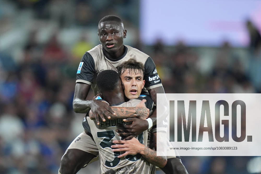 Cagliari s Daniel Maldini celebrates after scoring 1-2 during the Serie A soccer match between Atalanta and Cagliari at New Balance Arena in Bergamo , Italy - September 12, 2026. - Soccer