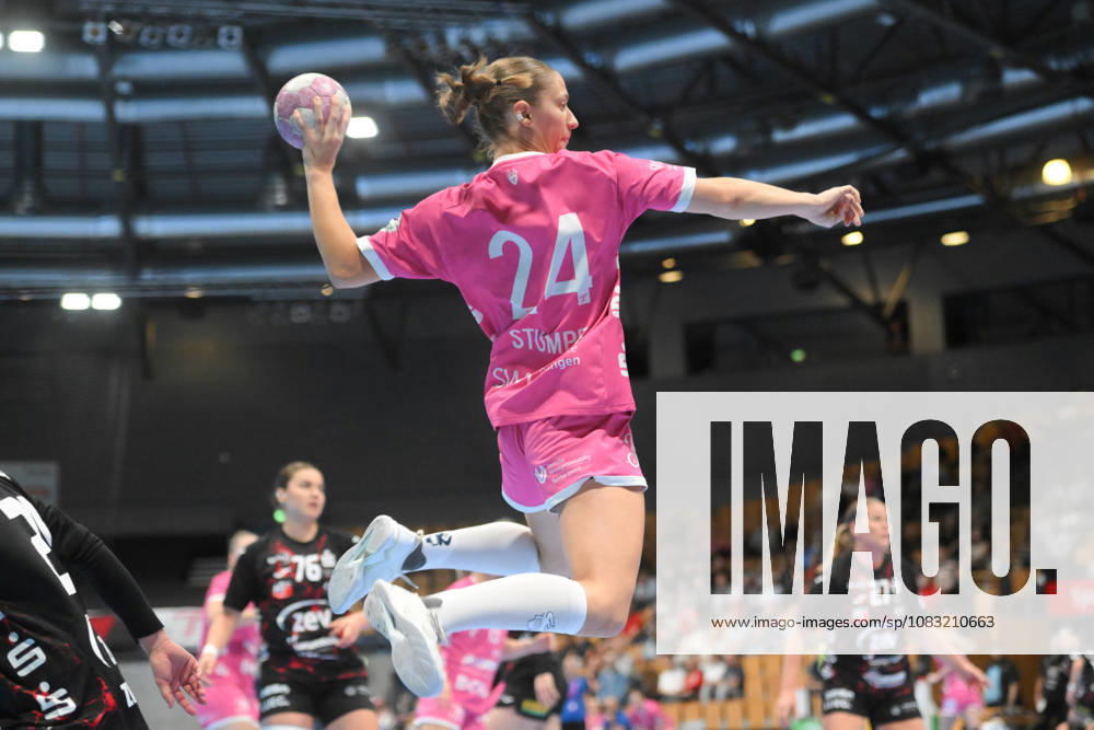 Marie Luisa Stumpf of TusSies Metzingen taking a shot; GER, BSV Sachsen Zwickau vs. TusSies Metzingen, Handball, Bundesliga, Women, Alsco HBF, Matchday 3, 2026–2027 Season, September 13, 2026, GER, BSV Sachsen Zwickau vs. TusSies Metzingen, Handball, Bundesliga, Women, Alsco HBF, Matchday 3, 2026–2027 Season, September 13, 2026, Zwickau