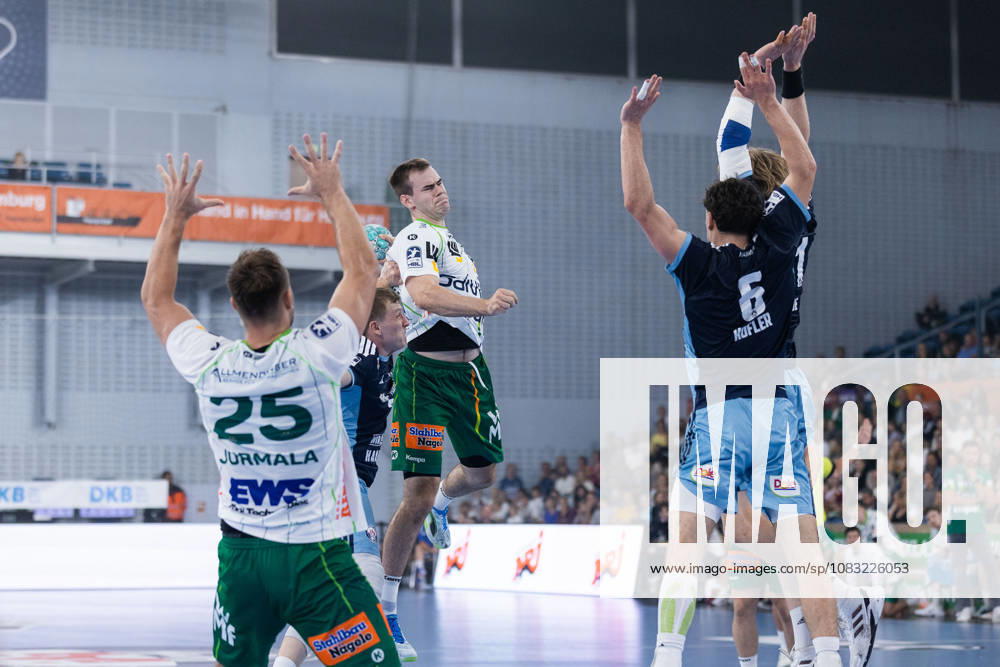 Max BENEKE FRISCH AUF Goeppingen, 09 scores a goal, play, shot on goal GER, HC Hamburg vs. FRISCH AUF Goeppingen, handball, Bundesliga, Matchday 4, 2026–2027 season, September 13, 2026, GER, HC Hamburg vs. FRISCH AUF Goeppingen, Handball, Bundesliga, Matchday 4, 2026–2027 season, September 13, 2026, Hamburg