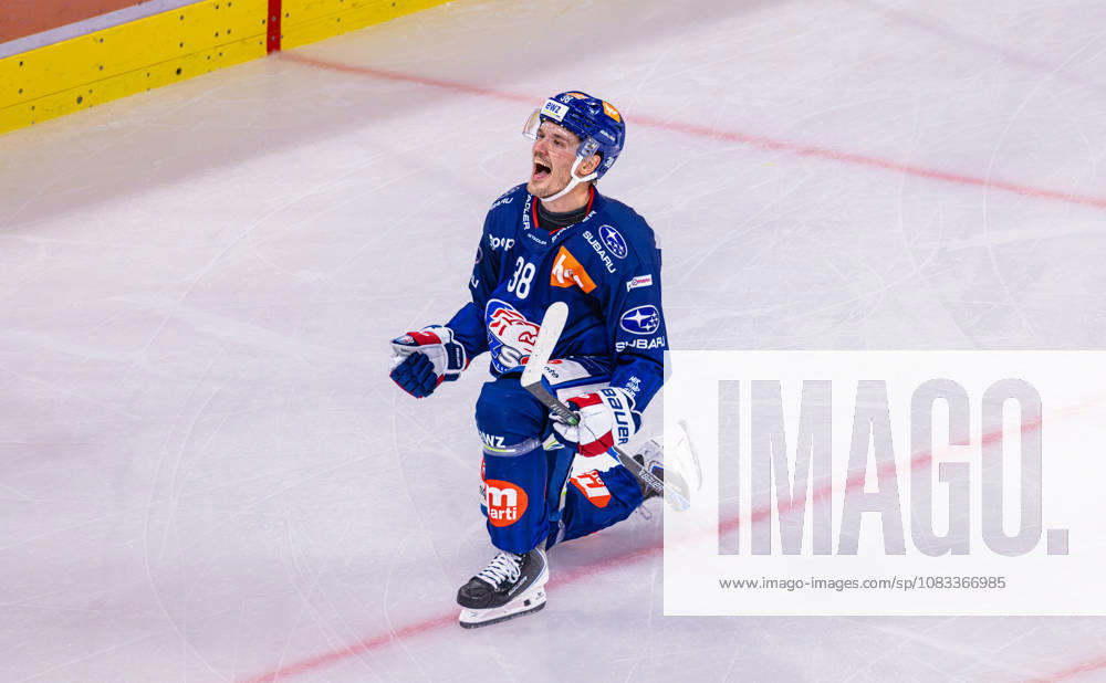 Ice Hockey National League Regular Season: ZSC Lions vs. SC Ber Zurich, Switzerland, September 15, 2026. Rudolf Balcers of the ZSC Lions celebrates in the 26th minute after scoring the goal to tie the game at 2–2.