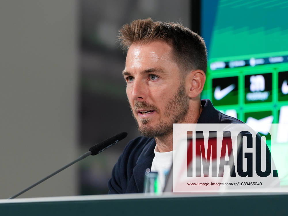 Tobias Strobl, head coach of VfL Wolfsburg, participates in a post-match press conference (GER), VfL Wolfsburg vs. SV Darmstadt 98, 2. Bundesliga, Matchday 6, 2026–27 season, Volkswagen Arena, Wolfsburg, September 18, 2026. DFL regulations prohibit any use of photographs as image sequences and or quasi-video. VfL Wolfsburg vs. SV Darmstadt 98, 2. Bundesliga, Matchday 6, 2026–27 season, September 18, 2026, Wolfsburg