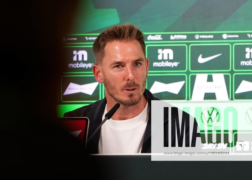 Tobias Strobl, head coach of VfL Wolfsburg, participates in a post-match press conference (GER), VfL Wolfsburg vs. SV Darmstadt 98, 2. Bundesliga, Matchday 6, 2026–27 season, Volkswagen Arena, Wolfsburg, September 18, 2026. DFL regulations prohibit any use of photographs as image sequences and or quasi-video. VfL Wolfsburg vs. SV Darmstadt 98, 2. Bundesliga, Matchday 6, 2026–27 season, September 18, 2026, Wolfsburg
