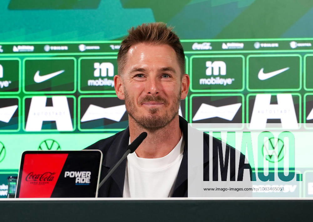 Tobias Strobl, head coach of VfL Wolfsburg, participates in a post-match press conference in Germany; VfL Wolfsburg vs. SV Darmstadt 98, 2. Bundesliga, Matchday 6, 2026–27 season, Volkswagen Arena, Wolfsburg, September 18, 2026. DFL regulations prohibit any use of photographs as image sequences and or quasi-video. VfL Wolfsburg vs. SV Darmstadt 98, 2. Bundesliga, Matchday 6, 2026–27 season, September 18, 2026, Wolfsburg