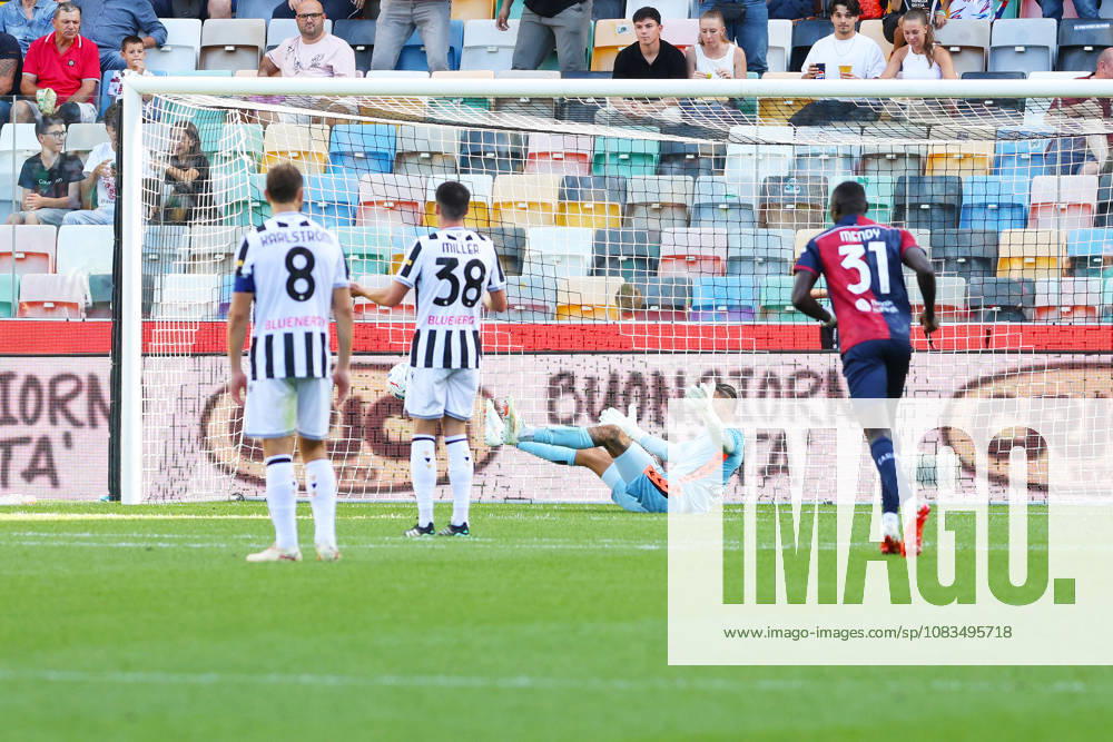 Cagliari s daniel maldini celebrates after scoring the 0-1 goal for his team during the Serie A soccer match between Udinese and Cagliari at the Friuli Stadium in Udine, north east Italy - September 19, 2026. - Soccer