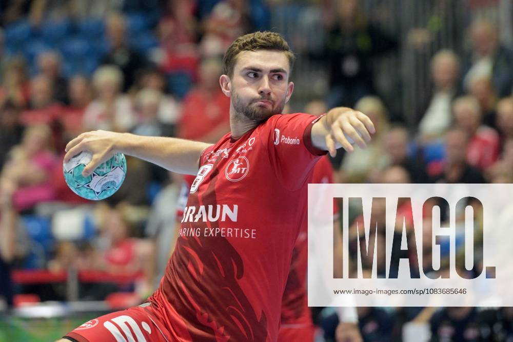 Florian Drosten of MT Melsungen 18 taking a shot, GER, MT Melsungen Rhein Neckar Loewen, handball, DHB Cup, 2nd round, 2026–2027 season, September 22, 2026, GER, MT Melsungen Rhein Neckar Löwen, Handball, DHB Cup, Round 2, 2026–2027 season, September 22, 2026, Kassel