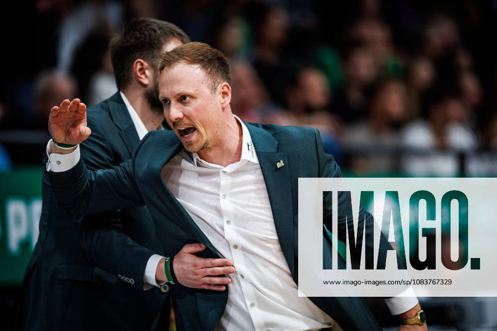 Jacques Schneider, head coach of the Gladiators Trier, on the sidelines; emotions; gestures; body language; facial expressions; cutout; portrait. Vet Concept Gladiators Trier vs. Telekom Baskets Bonn, basketball, easyCredit BBL, Matchday 2, 2026–2027 season, September 25, 2026, Vet Concept Gladiators Trier vs. Telekom Baskets Bonn, basketball, easyCredit BBL, Matchday 2, 2026–2027 season