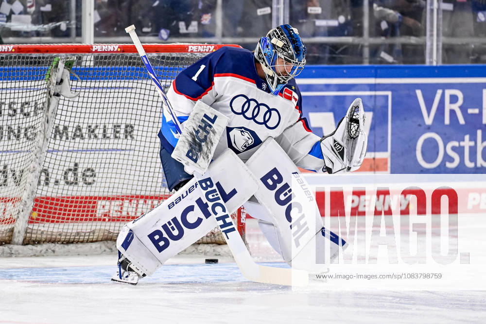 Jonas Stettmer, Goaltender, ERC Ingolstadt, No. 01 during warm-ups in Germany, Straubing Tigers vs. ERC Ingolstadt, Ice Hockey, DEL, 2026–2027 Season, Matchday 3, September 25, 2026 Photo: HMB Media, Heike Feiner
