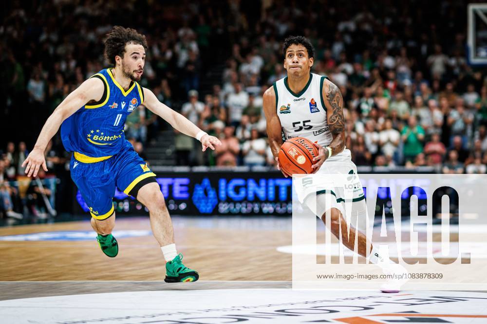 Eli Brooks of the Gladiators Trier goes head-to-head with Isaiah Moses of Science City Jena, Action Shots: Trier goes head-to-head with Lorenz Bank of Science City Jena, Action Shots: Vet Concept Gladiators Trier vs. Science City Jena, Basketball, easyCredit BBL, Matchday 2, 2026–2027 season, September 27, 2026 Vet Concept Gladiators Trier vs. Science City Jena, Basketball, easyCredit BBL, Matchday 2, 2026–2027 season