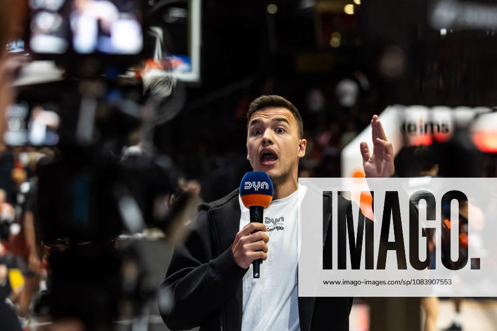 GER, BBL, easyCredit Basketball Bundesliga, Chemnitz, Niners Chemnitz vs. Phoenix Hagen, Patrick Fritzsche, DYN commentator, Chemnitz Messe, Chemnitz, Saxony, Germany