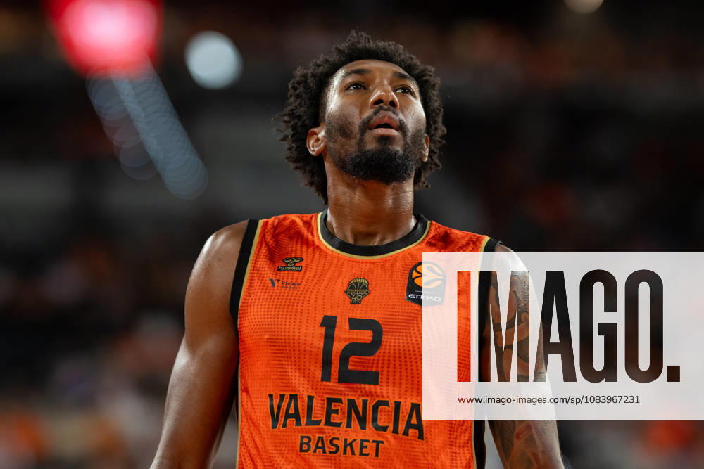 EuroLeague Round 2 match between Valencia Basket and of Kosner Baskonia Vitoria Gasteiz Armoni Brooks of Valencia Basket seen in action during the EuroLeague Round 2 match between Valencia Basket and of Kosner Baskonia Vitoria Gasteiz at Roig Arena , (Valencia ) on September 29, 2025.