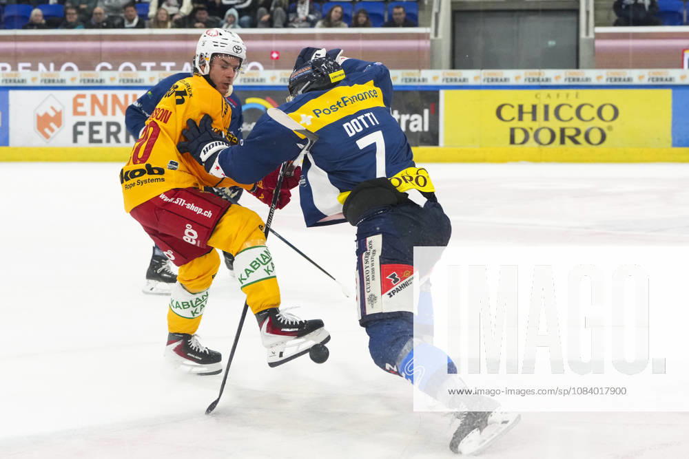 Quinto, Gottardo Arena, NL HC Ambrì Piotta vs. SCL Tigers: Isacco Dotti (Ambri) 7, Andre Petersson (Tigers) 20, Quinto, Gottardo Arena, Ticino, Switzerland