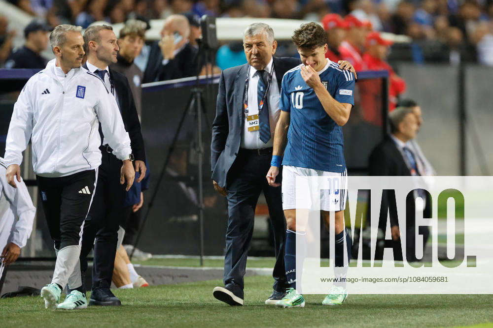 Christos Tzolis of Greece during the UEFA Nations League 2026 27 Group A2 MD3 match between Greece and Netherlands at Toumba Stadium on October 01, 2026 in Thessaloniki, Greece.