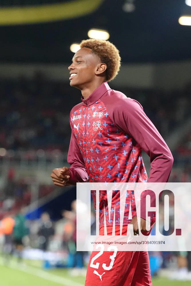 Alvyn Antonio Sanches (23 SUI) before the UEFA Nations League match between Switzerland and Slovenia at thermoplan arena on October 03, 2026 in Luzern, Switzerland.