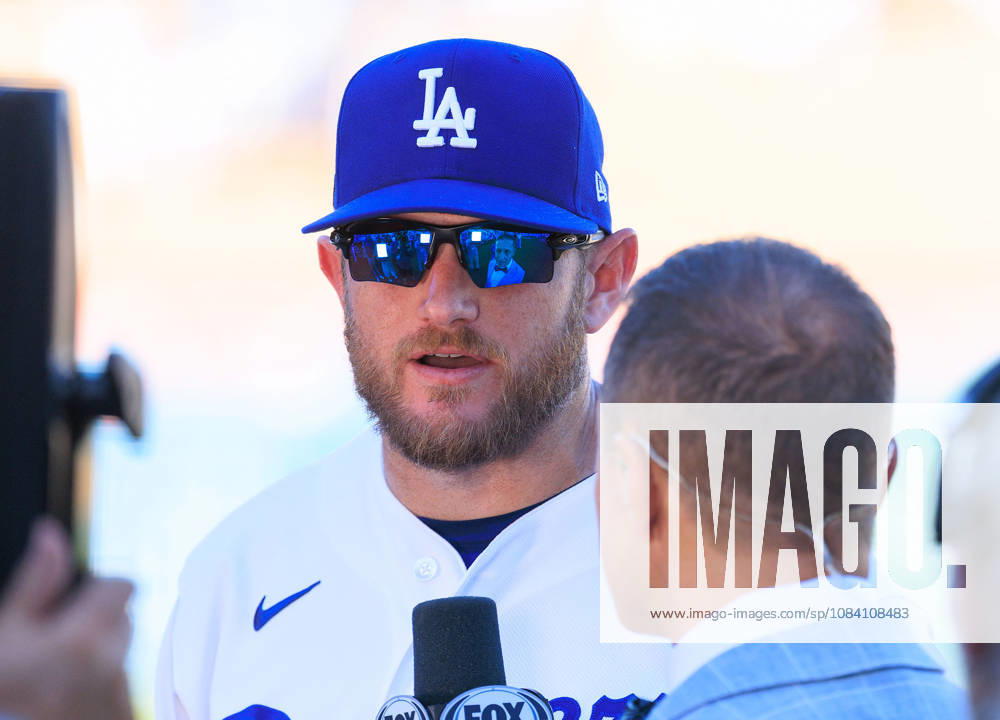 Max Muncy 13 of the Los Angeles Dodgers is interviewed after winning a NLDS Game 1 against the Atlanta Braves on Saturday October 3, 2026 at Dodger Stadium in Los Angeles, California. JAVIER ROJAS PI Dodgers Vs. Braves NLDS - Game 1 - ZUMAp124 20261003_zaa_p124_024