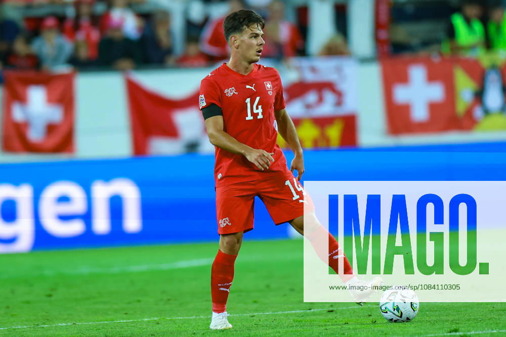 Ardon Jashari (14 Switzerland) during the UEFA Nations League match between Switzerland and Slovenia at thermoplan arena on October 3, 2026 in Lucerne, Switzerland.