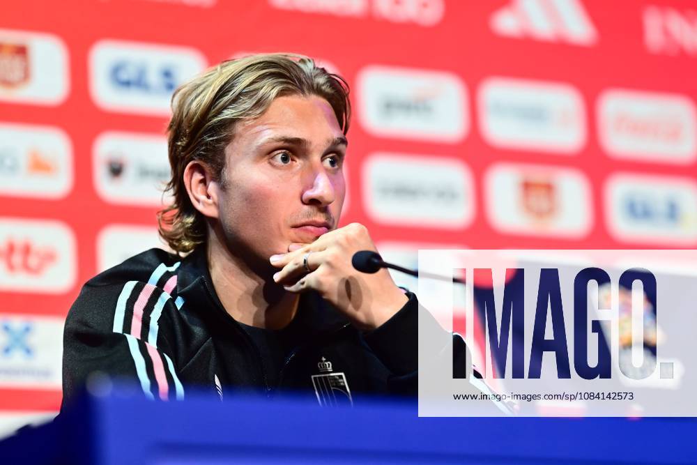 France v Belgium - UEFA Nations League 2026 Media Activities 04 10 2026 PARIS, FRANCE - OCTOBER 04 : Godts Mika forward of Belgium speaking with the media during a pre-match press conference, PK, Pressekonferenz ahead of the UEFA Nations League tournament league phase matchday 4 group A1 match between France and Belgium on October 4, 2026 in Paris, France, 04 10 2026 Paris France