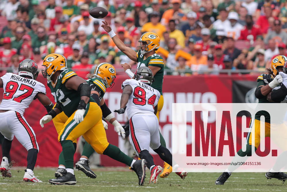 Oct 4, 2026; Tampa, FL, USA; Green Bay Packers quarterback Jordan Love (10) throws a pass during the NFL, American Football Herren, USA game between the Green Bay Packers and Tampa Bay Buccaneers at Raymond James Stadium. Mandatory Credit: Taylor McFee-Cal Media Tampa USA - ZUMAc04_ 20261004_zma_c04_037