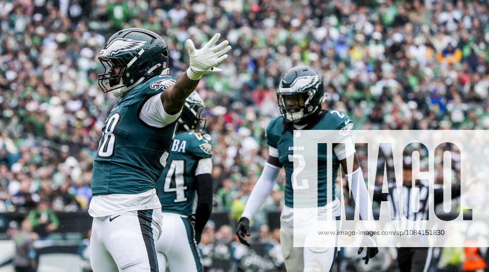 Oct 4, 2026; Philadelphia, PA, USA; Philadelphia Eagles linebacker Jalyx Hunt (58) celebrates after breaking up a pass at Lincoln Financial Field. Mandatory Credit: -Cal Media Philadelphia USA - ZUMAcs17 20261004_faf_cs17_169