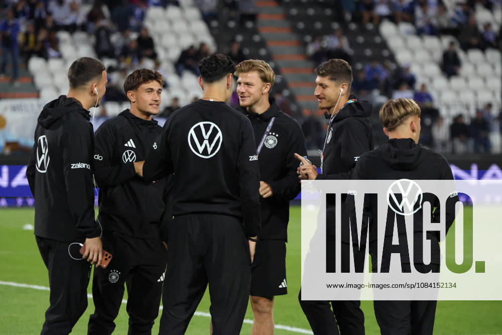 Soccer, Men s, UEFA Nations League 2027, Greece vs. Germany, Tom Bischof (Germany), Said El Mala (Germany), Aleksandar Pavlovic (Germany), Tom Bischof (Germany), Lennart Karl (Germany), Finn Jeltsch (Germany), Vitaly Janelt (Germany), Thessaloniki, Toumba Stadium, Thessaloniki, Greece, GRE