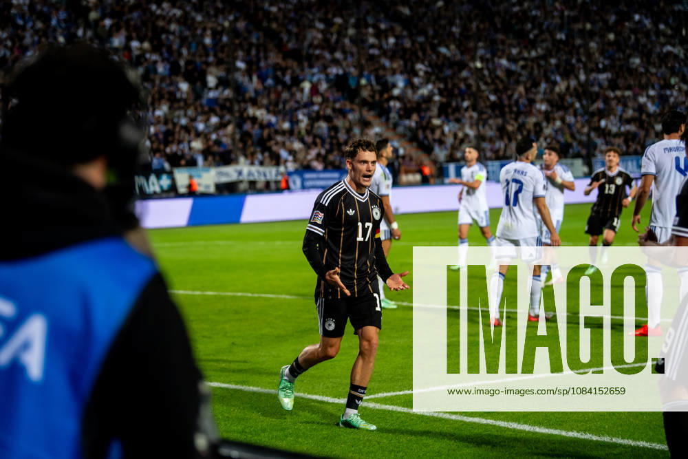 Florian Wirtz Derry Scherhant goal celebration seen during UEFA Nations League Division A game between National Teams of Greece and Germany (Jacek Prondzynski Ball Raw Images) Thessaloniki Greece, Thessaloniki Greece