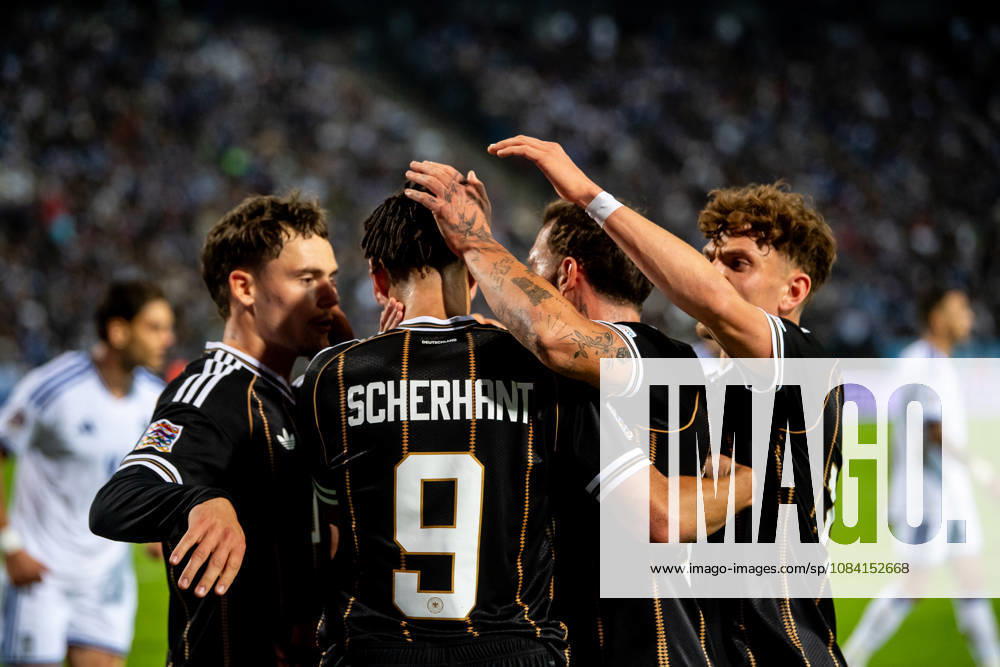 Derry Scherhant goal celebration seen during UEFA Nations League Division A game between National Teams of Greece and Germany (Jacek Prondzynski Ball Raw Images) Thessaloniki Greece, Thessaloniki Greece