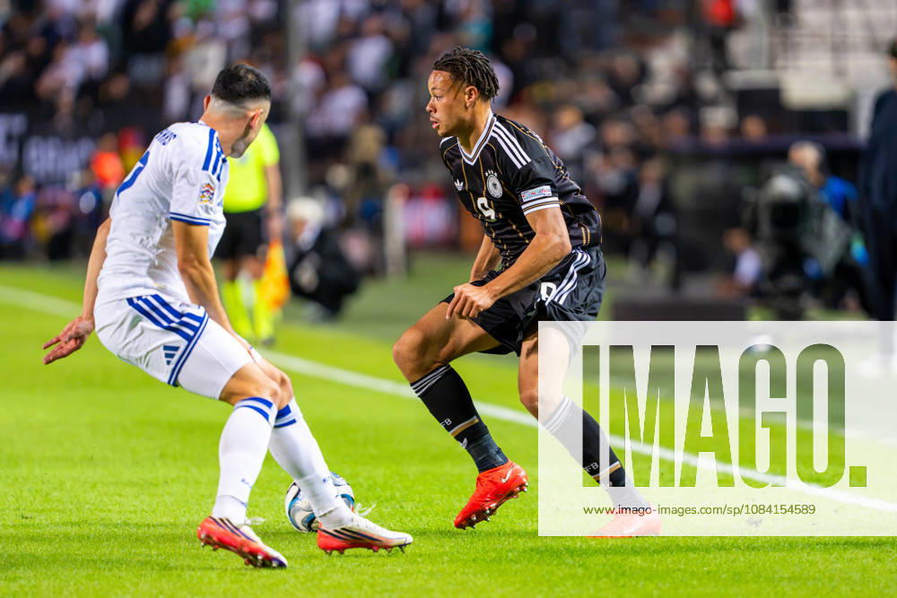 Derry Scherhant (Germany), 09 vs. Manolis Saliakas (Greece), 17 Greece vs. Germany, Soccer, UEFA Nations League, Matchday 4, 2026–2027 Season, October 4, 2026 Greece vs. Germany, Soccer, UEFA Nations League, Matchday 4, 2026–2027 Season, October 4, 2026 Thessaloniki