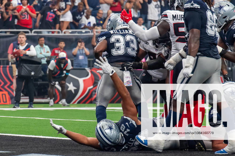 Dallas Cowboys running back Javonte Williams (33) scores a touchdown during a game between the Dallas Cowboys and the Houston Texans in Houston, TX. .. CSM - ZUMAc04_ 20261004_zma_c04_116