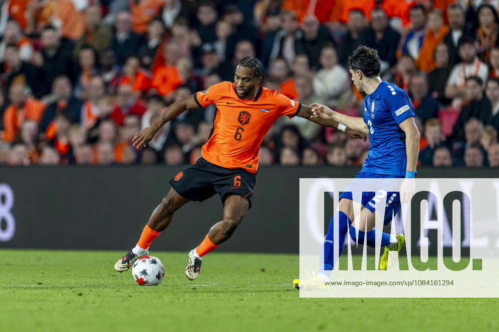 EINDHOVEN, Netherlands: Midfielder Quinten Timber of the Netherlands during the UEFA Nations League match between the Netherlands and Serbia at Philips Stadion on October 4, 2026, in Eindhoven, Netherlands. Photo by DeFodi Images