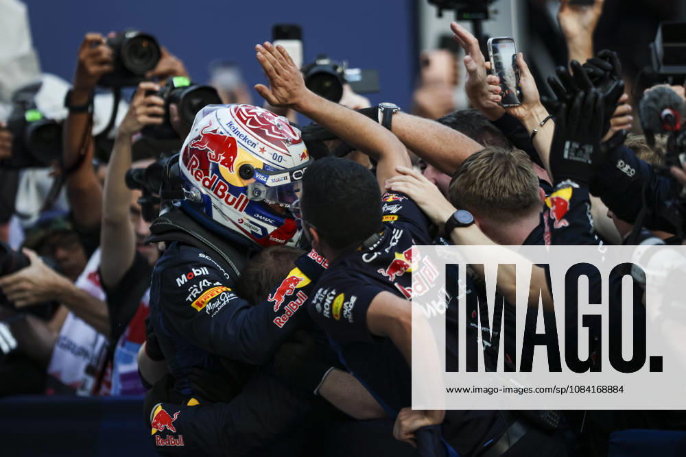 F1 - BAHRAIN GRAND PRIX IN MALAYSIA 2026 VERSTAPPEN Max (nld), Red Bull Racing Ford RB22, portrait celebrates his victory during the 2026 Formula 1 Bahrain Grand Prix in Malaysia, 16th round of the 2026 Formula One World Championship, WM, Weltmeisterschaft from October 2 to 4, 2026 on the Sepang International Circuit, in Sepang, Malaysia - SepangMalaysia