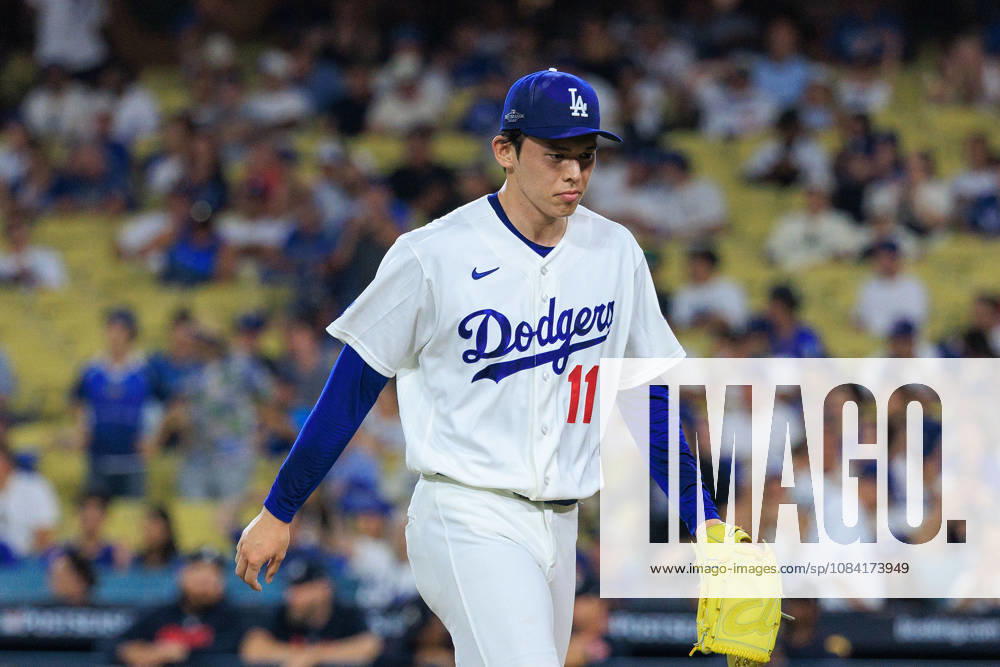 Relief pitcher, Roki Sasaki 11 of the Los Angeles Dodgers during NLDS Game 2 against the Atlanta Braves on Sunday October 4, 2026 at Dodger Stadium in Los Angeles, California. JAVIER ROJAS PI Dodgers Vs. Braves NLDS - Game 2 - ZUMAp124 20261004_zaa_p124_024