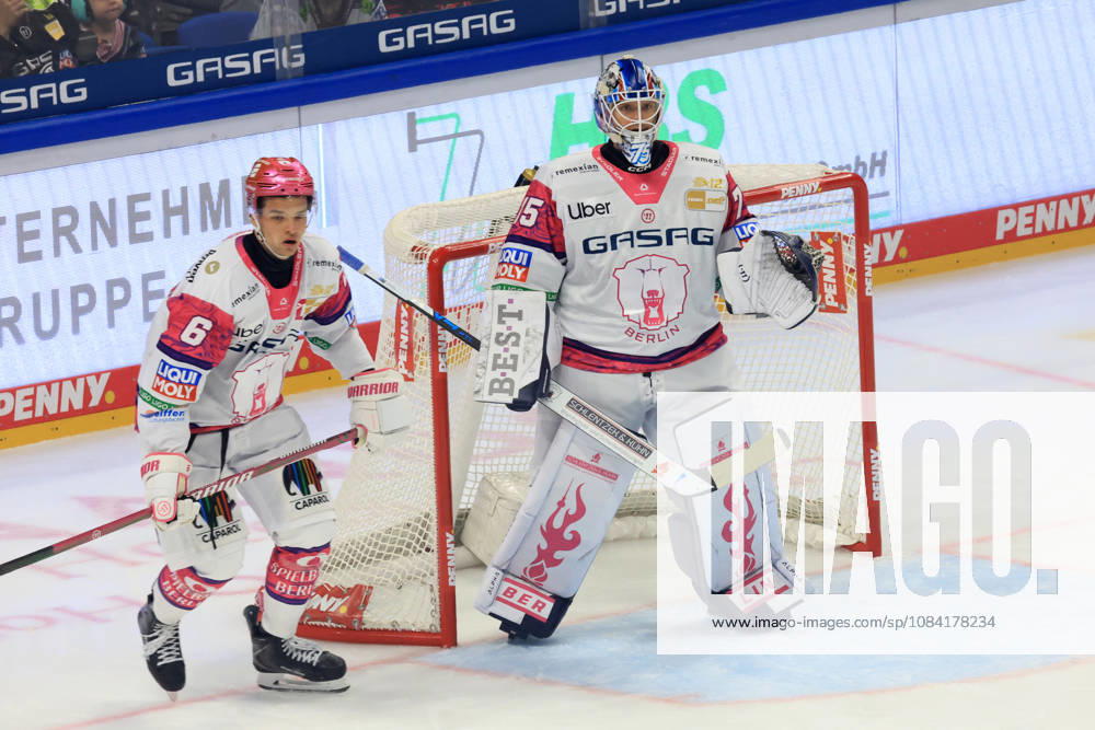 GER, DEU, Germany, Ice Hockey: Kai Wissmann, Eisbären Berlin 6; Jonas Neffin, Eisbären Berlin 75; nordphoto GmbH, Engler, Berlin; Uber Arena, Berlin, Germany