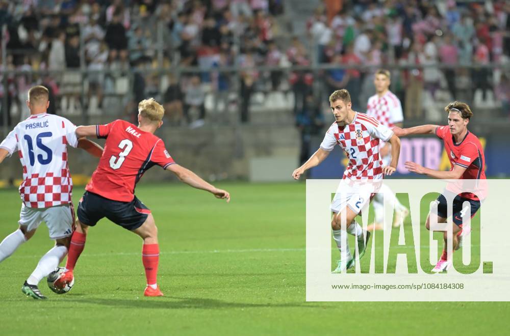UEFA Nations League League A, Group C, Round 3, 2026–27, soccer match between Croatia and England, Dean Sculac Rujevica Stadium, Rijeka, Croatia, October 3, 2026: Josip Stanisic of Croatia (No. 2) seen during the UEFA Nations League League A, Group C, Round 3, 2026–27, soccer match between Croatia and England at Dean Sculac Rujevica Stadium, Rijeka, Croatia