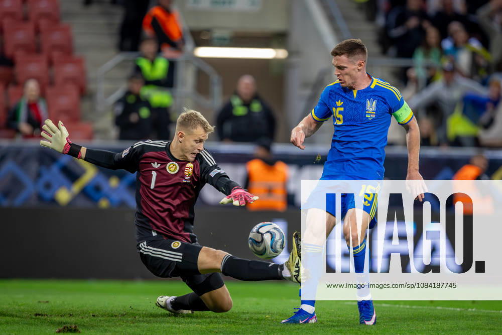 UKRAINE - HUNGARY Viktor Tsygankov of Ukraine and Ajax Amsterdam and Balazs Toth of Hungary and Puskas Akademia, Balazs Toth of Hungary and Blackburn Rovers during UEFA Nations League - League B - Group B2 - Matchday 4 - football match between Ukraine and Hungary. Anton Malatinsky Stadium, City Arena, Trnava, Slovakia, October 05, 2026. Photo by Branislav Racko