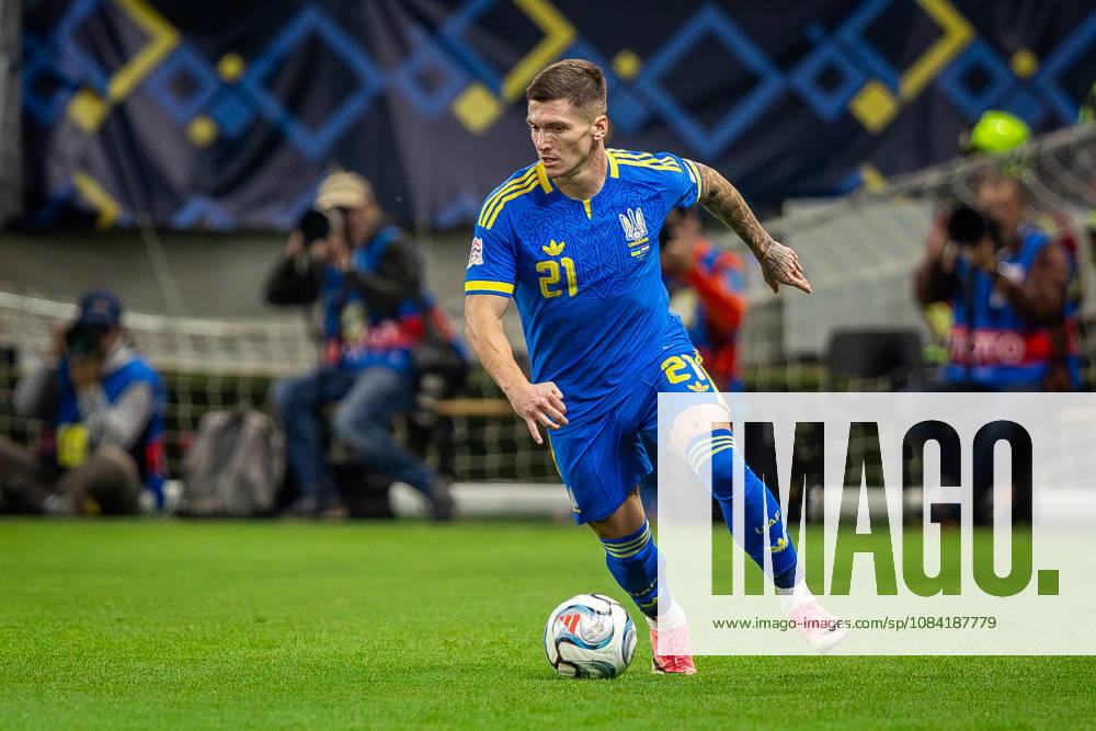 UKRAINE - HUNGARY Vladyslav Veleten of Ukraine and Polissya Zhytomyr during UEFA Nations League - League B - Group B2 - Matchday 4 - football match between Ukraine and Hungary. Anton Malatinsky Stadium, City Arena, Trnava, Slovakia, October 05, 2026. Photo by Branislav Racko