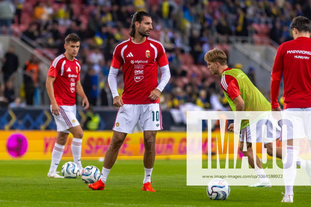 Dominik Szoboszlai of Hungary and Liverpool during UEFA Nations League League phase game between Ukraine vs Hungary (Dominika Kortvelyesiova Ball Raw Images) Trnava Antona Malatinskeho Stadium Slovakia