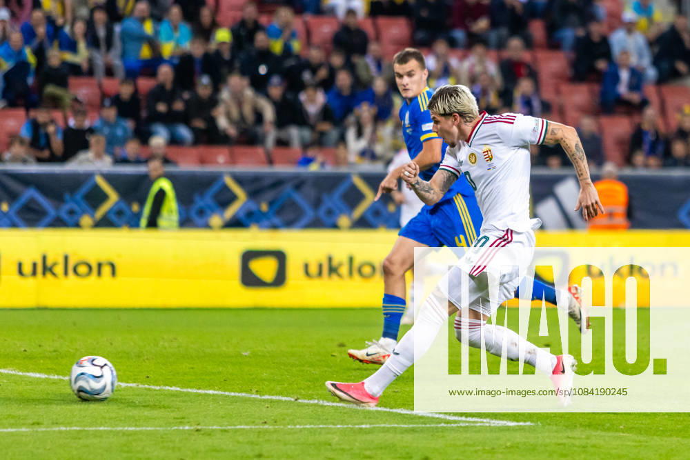 Milan Toth of Hungary and Vasas during UEFA Nations League League phase game between Ukraine vs Hungary (Dominika Kortvelyesiova Ball Raw Images) Trnava Antona Malatinskeho Stadium Slovakia
