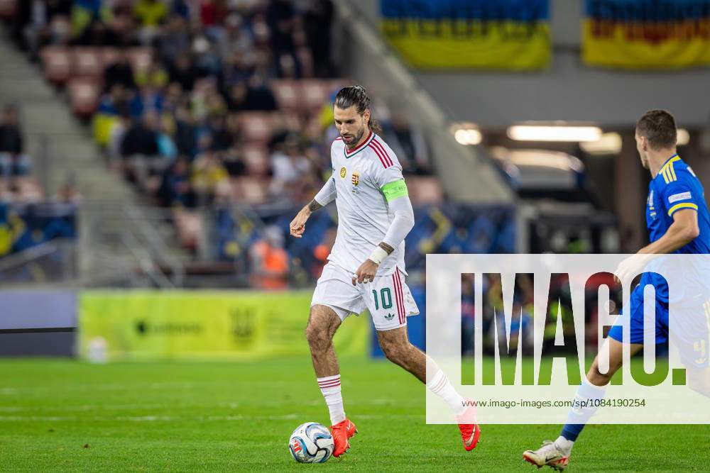 UKRAINE - HUNGARY Dominik Szoboszlai of Hungary and Liverpool on the ball during UEFA Nations League - League B - Group B2 - Matchday 4 - football match between Ukraine and Hungary. Anton Malatinsky Stadium, City Arena, Trnava, Slovakia, October 05, 2026. Photo by Branislav Racko