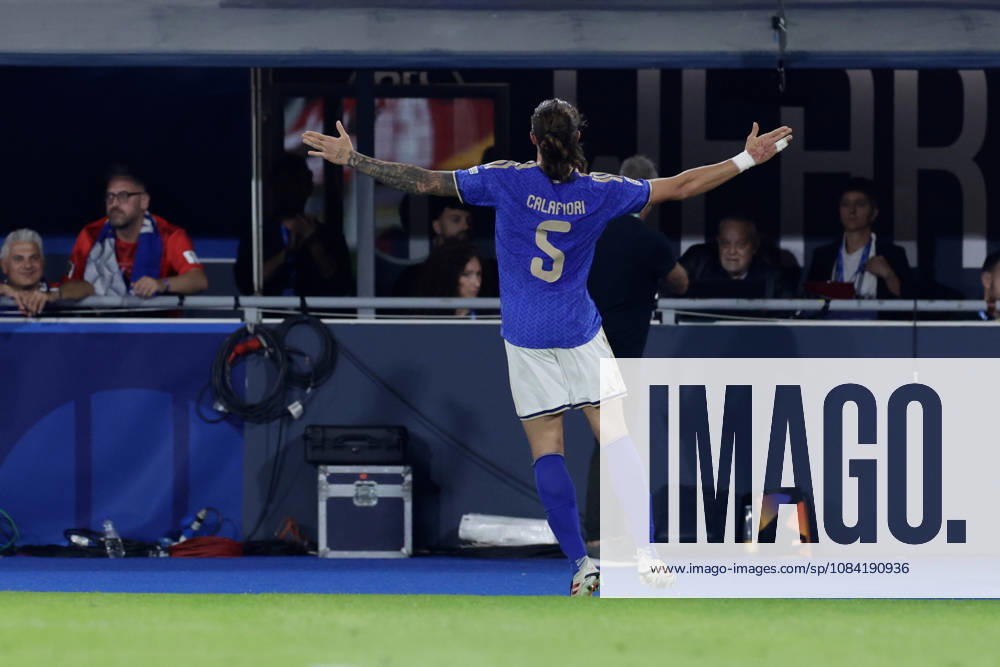 UEFA Nations League football match Italy vs Turkey Riccardo Calafiori of Italy celebrates after scoring a goal of 2-1 UEFA Nations League football match (League A, Group A1) between Italy vs Turkey at the Renato Dall Ara stadium in Bologna on October 05, 2026. _BPH4486