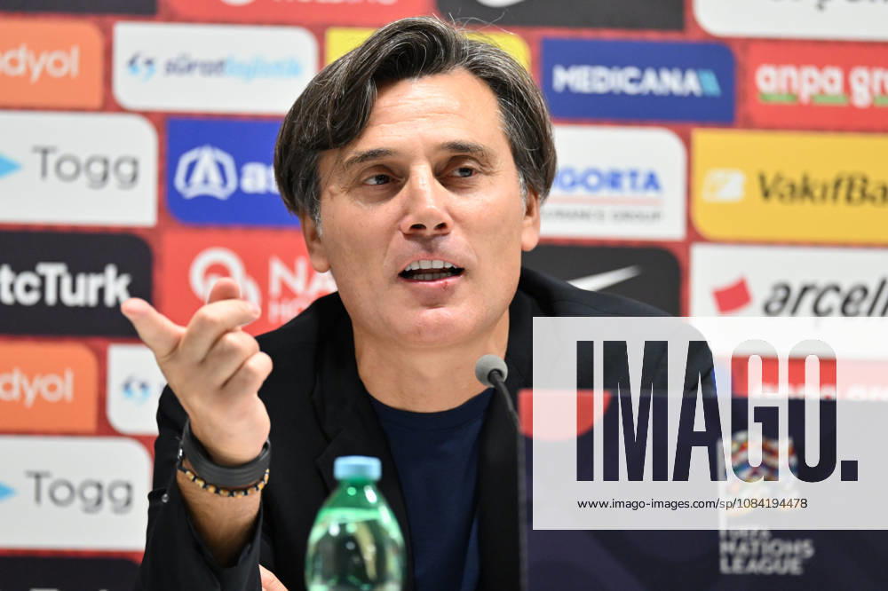 Italy v Turkiye - UEFA Nations League BOLOGNA, ITALY - OCTOBER 5: Vincenzo Montella, head coach of Turkiye, speaks during a press conference, PK, Pressekonferenz following the UEFA Nations League A Group 1 match between Italy and Türkiye at Stadio Renato Dall Ara in Bologna, Italy on October 5, 2026 Mustafa Yalcin Anadolu Bologna Italy. Editorial use only. Please get in touch for any other usage.
