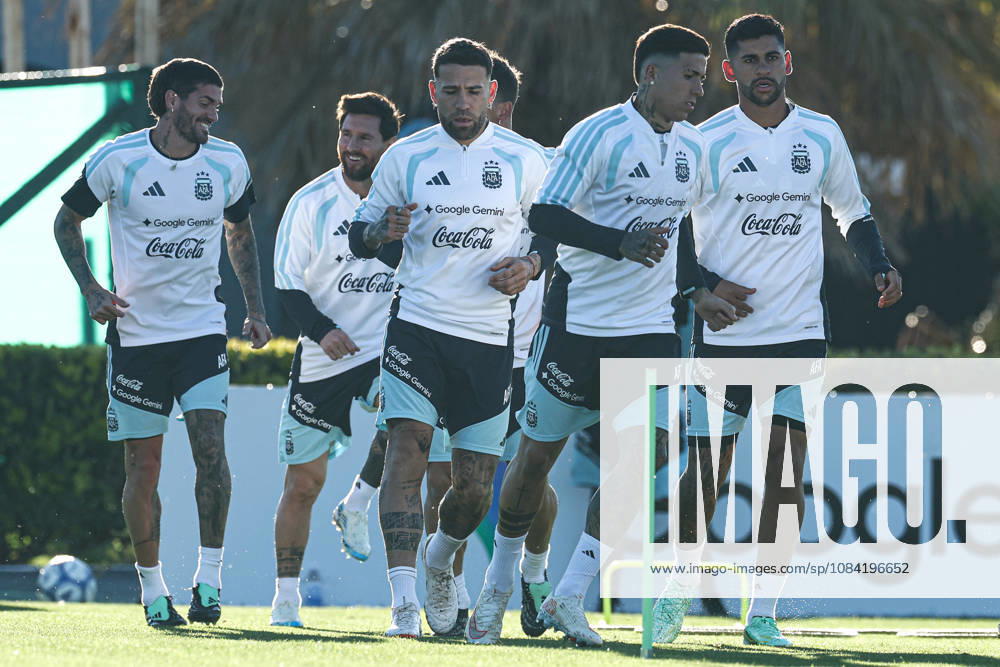 Argentina’s forward Lionel Messi and his teammates take part in a training session at the AFA (Argentine Football Association) training center in Ezeiza, Buenos Aires Province, on October 5, 2026, ahead of the upcoming friendly soccer matches against the Benin national team. Lionel Messi took part in the final training session of his professional career with the Argentine national team before his farewell match. Photo by Alejandro Pagni PHOTOxPHOTO