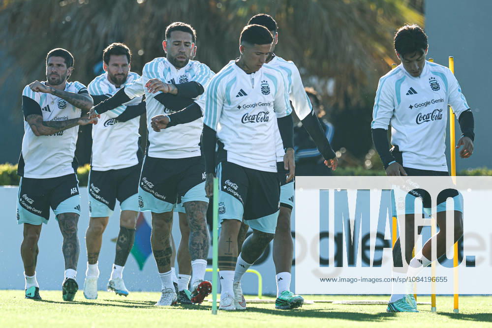 Argentina’s forward Lionel Messi and his teammates take part in a training session at the AFA (Argentine Football Association) training center in Ezeiza, Buenos Aires Province, on October 5, 2026, ahead of the upcoming friendly soccer matches against the Benin national team. Lionel Messi took part in the final training session of his professional career with the Argentine national team before his farewell match. Photo by Alejandro Pagni PHOTOxPHOTO