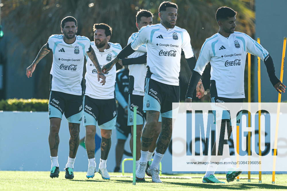 Argentina’s forward Lionel Messi and his teammates take part in a training session at the AFA (Argentine Football Association) training center in Ezeiza, Buenos Aires Province, on October 5, 2026, ahead of the upcoming friendly soccer matches against the Benin national team. Lionel Messi took part in the final training session of his professional career with the Argentine national team before his farewell match. Photo by Alejandro Pagni PHOTOxPHOTO
