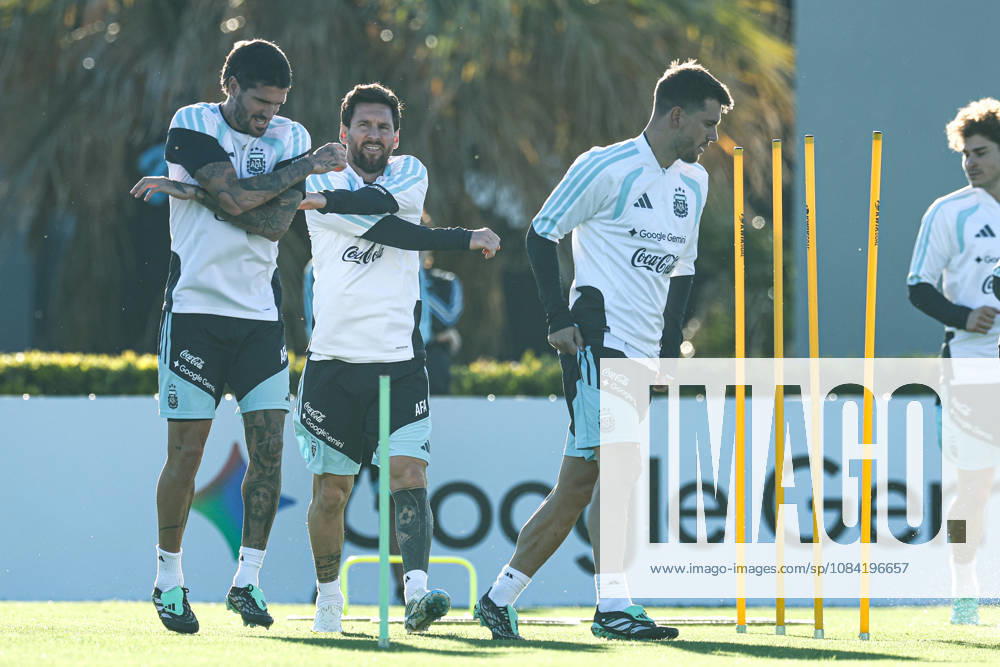 Argentina’s forward Lionel Messi and his teammates take part in a training session at the AFA (Argentine Football Association) training center in Ezeiza, Buenos Aires Province, on October 5, 2026, ahead of the upcoming friendly soccer matches against the Benin national team. Lionel Messi took part in the final training session of his professional career with the Argentine national team before his farewell match. Photo by Alejandro Pagni PHOTOxPHOTO