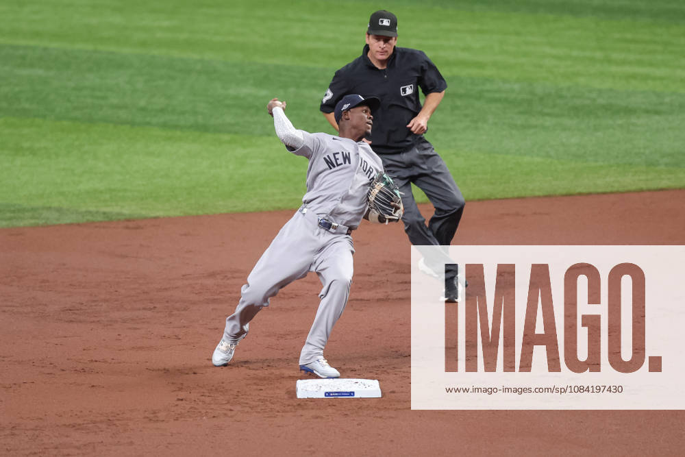 New York Yankees second baseman JAZZ CHISHOLM JR. (13) throws from second base during a double play in game 2 of the American League Division Series against the Tampa Bay Rays. The Tampa Bay Rays hosted the New York Yankees the at Tropicana Field in St. Petersburg, FL. St. Petersburg USA - ZUMAm299 20261005_znp_m299_024