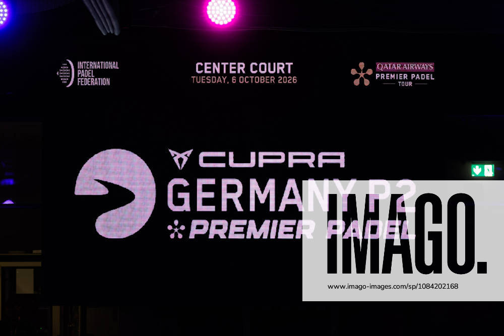 DÜSSELDORF, GERMANY - 6 OCTOBER 2026: Image shows a feature of scoreboard with CUPRA Germany Premier Padel P2 2026 during CUPRA Germany Premier Padel P2 2026 Day 3 at CASTELLO Düsseldorf on 6 10 2026 in Düsseldorf, Germany. Germany